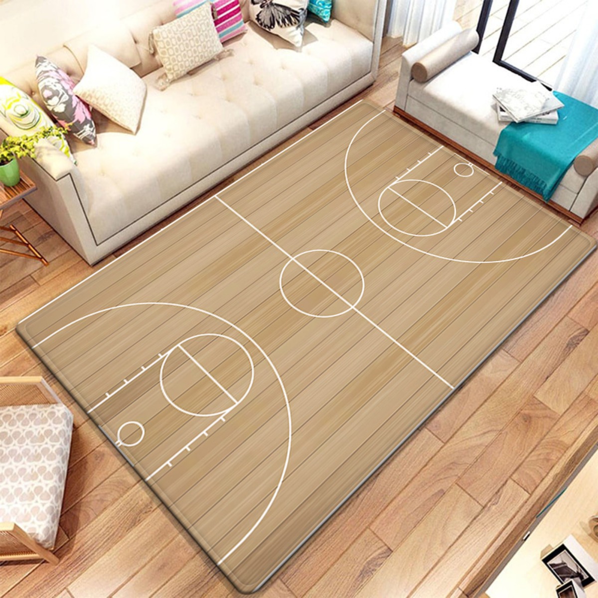 Home Gym And Basketball Court - Дизайн баскетбольного двора, плюшевый ковер для