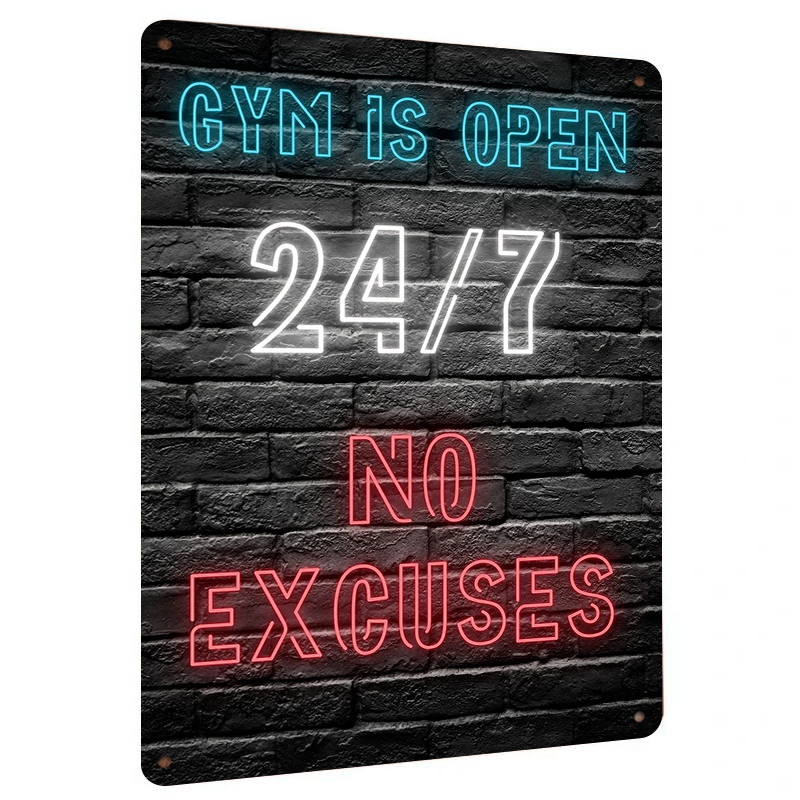 Home Gym Quotes - Тренажерный зал 24 7, открытый неоновый