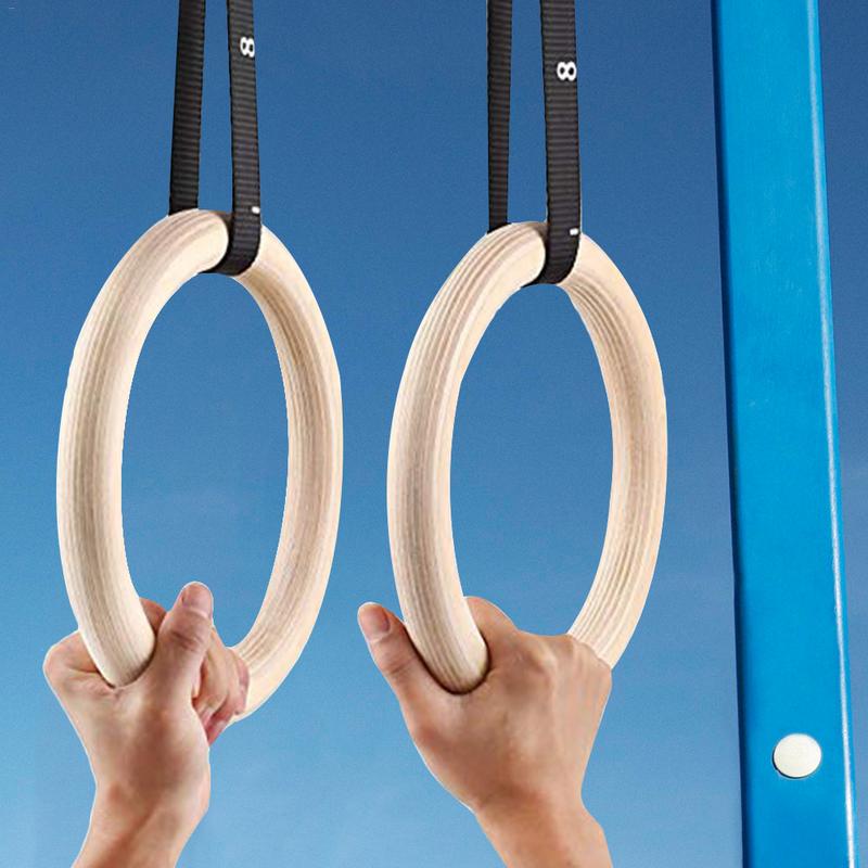 Home Gym Options - Цельные гимнастические кольца из березы, спортивное