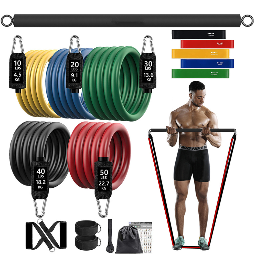 Home Gym Equipment Set - 150 фунтов, эластичная лента для фитнеса,