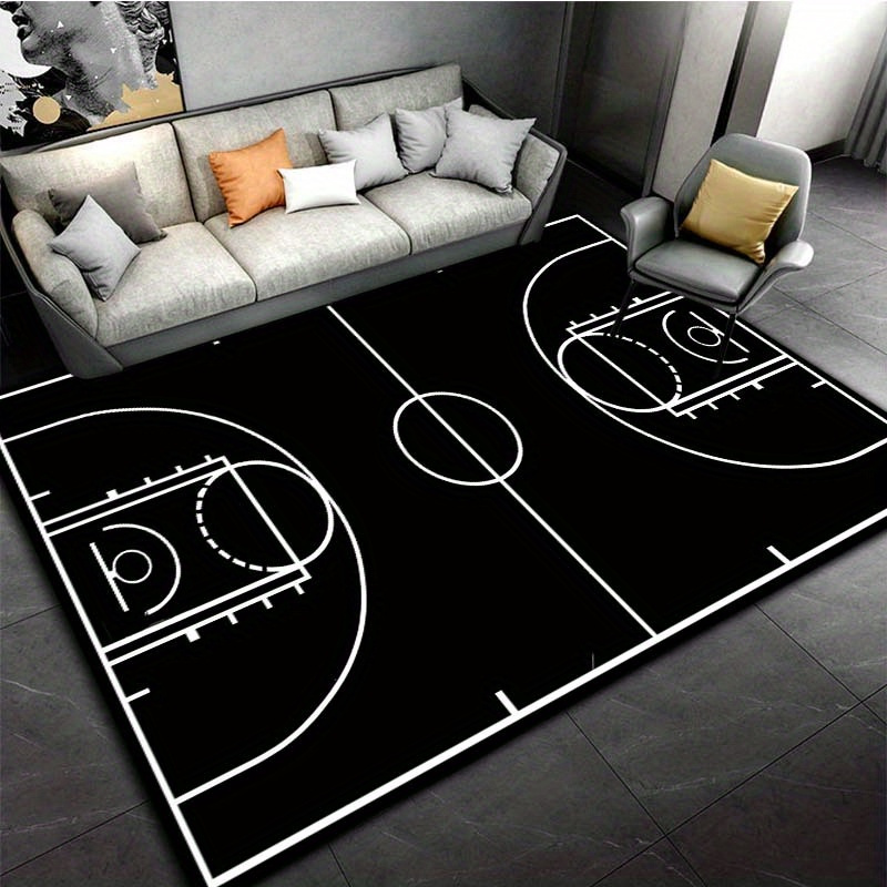 Черно-белый нескользящий коври – обзор и цена Home Gym And Basketball Court